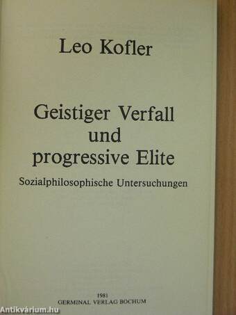 Geistiger Verfall und progressive Elite