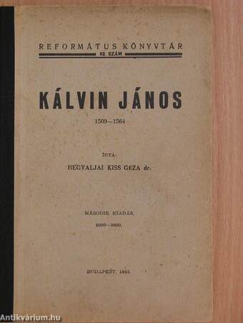 Kálvin János 1509-1564.