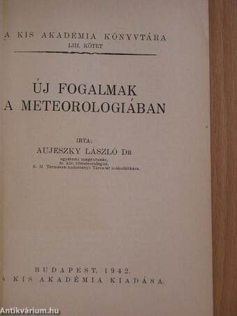 Új fogalmak a meteorologiában