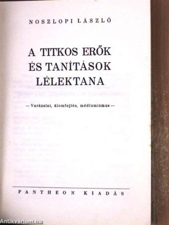 A titkos erők és tanítások lélektana