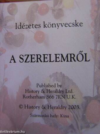 A szerelemről (minikönyv)