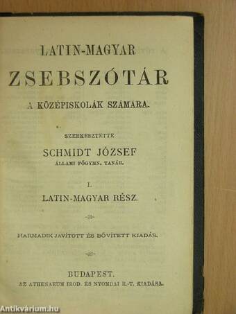 Latin-magyar zsebszótár I.