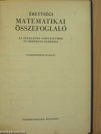 Érettségi matematikai összefoglaló