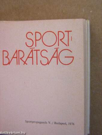 Sportbarátság (minikönyv) (számozott)