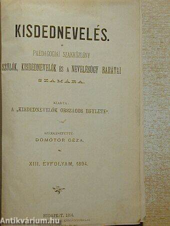 Kisdednevelés 1894.