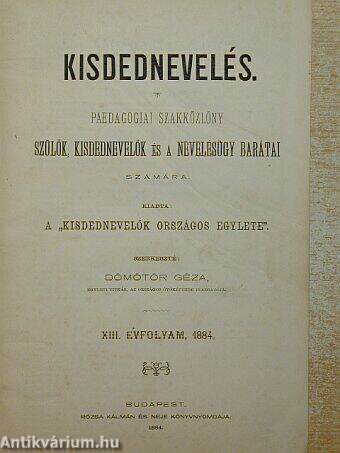 Kisdednevelés 1884.