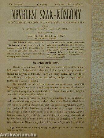 Nevelési Szak-közlöny 1877.