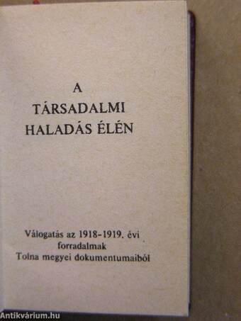 A társadalmi haladás élén (minikönyv)