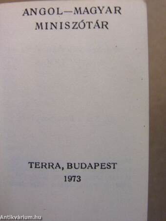 Angol-magyar/magyar-angol miniszótár (minikönyv)