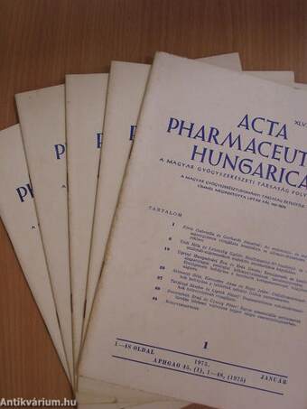 Acta Pharmaceutica Hungarica 1975. (nem teljes évfolyam)