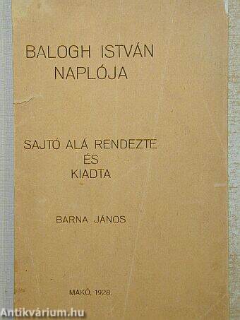 Balogh István naplója