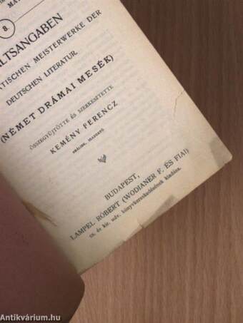 Inhaltsangaben der Dramatischen Meisterwerke der Deutschen Literatur (gótbetűs)