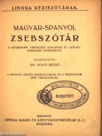 Magyar-spanyol zsebszótár/spanyol-magyar zsebszótár