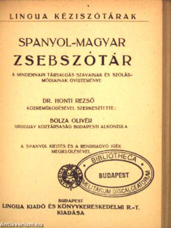 Magyar-spanyol zsebszótár/spanyol-magyar zsebszótár