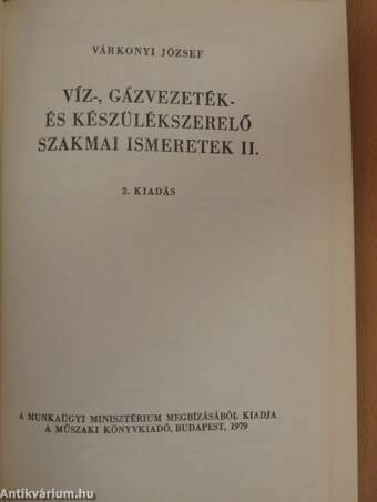 Víz-, gázvezeték- és készülékszerelő szakmai ismeretek II.