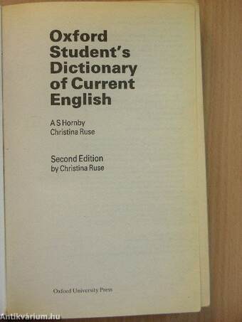 Oxford Student's Dictionary of Current English