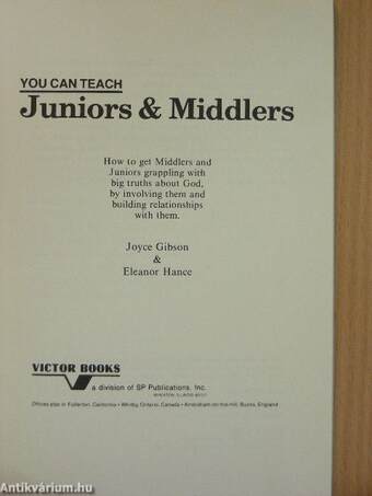 You can teach Juniors & Middlers