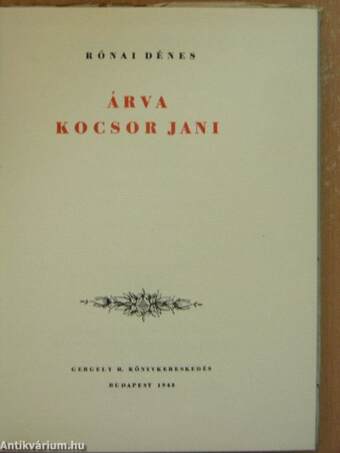 Árva Kocsor Jani