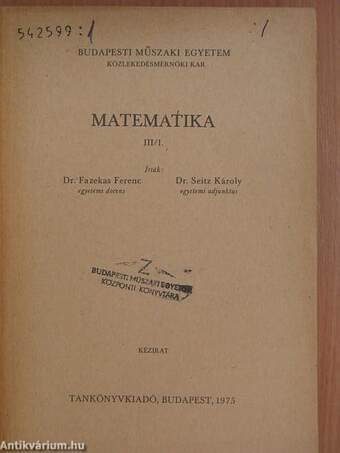 Matematika III/1.