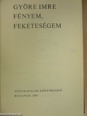 Fényem, feketeségem