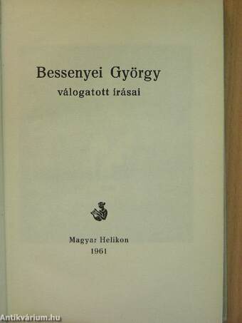 Bessenyei György válogatott írásai