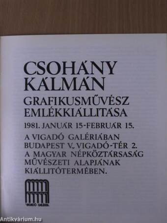 Csohány Kálmán grafikusművész emlékkiállítása