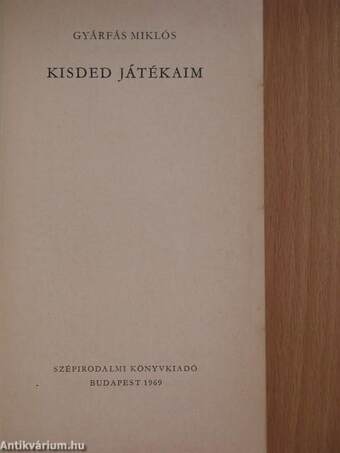 Kisded játékaim