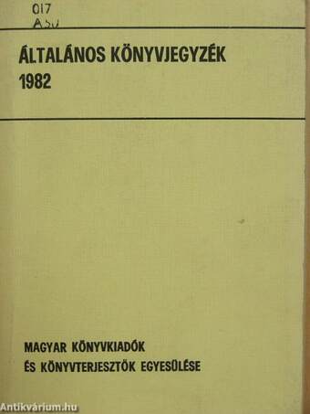 Általános könyvjegyzék 1982