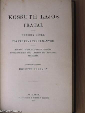 Kossuth Lajos iratai VII.