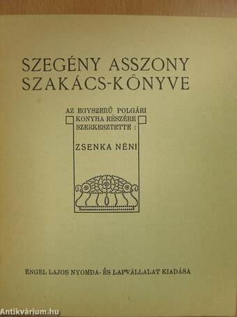 Szegény asszony szakácskönyve