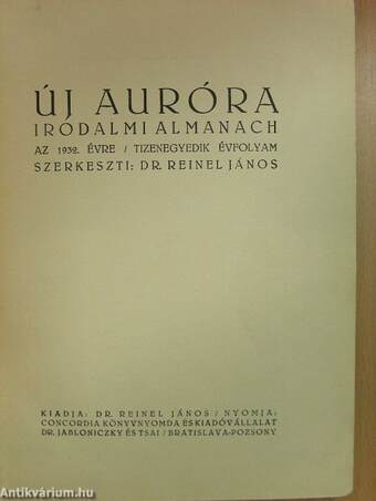 Új Auróra az 1932. évre