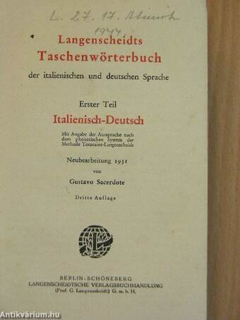 Langenscheidts Taschenwörterbuch der italienischen und deutschen Sprache I-II./Langenscheidt Dizionario tascabile delle lingue italiana e tedesca