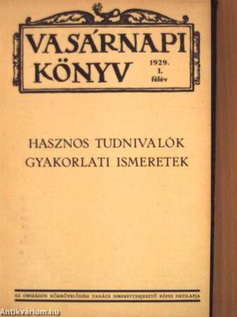 Vasárnapi Könyv 1929. I. (nem teljes évfolyam)