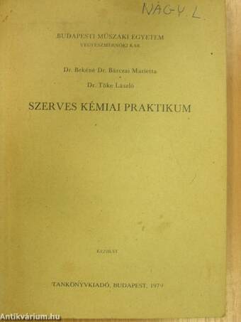 Szerves kémiai praktikum