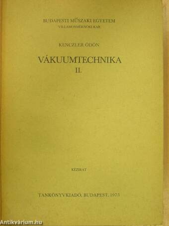 Vákuumtechnika II.