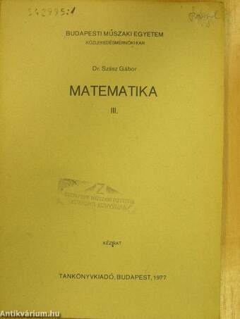 Matematika III.