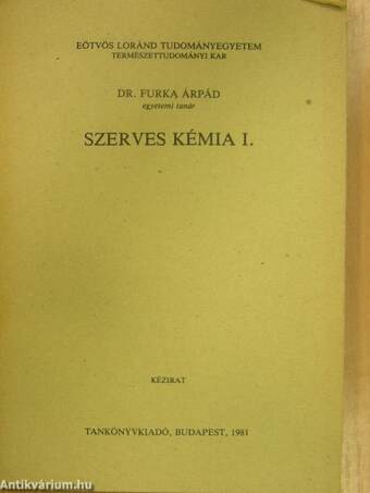 Szerves kémia I.