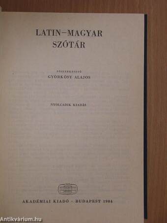 Latin-magyar szótár