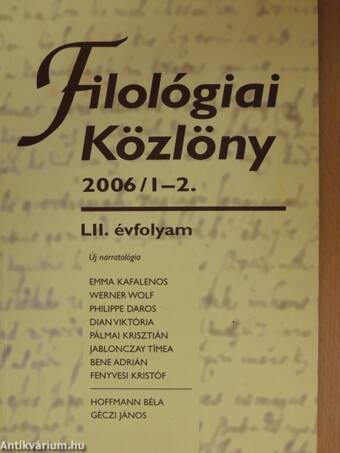 Filológiai közlöny 2006/1-2.