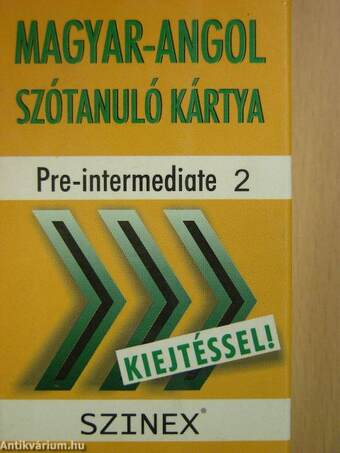 Magyar-angol szótanuló kártya - Pre-Intermediate 2. (nem teljes)