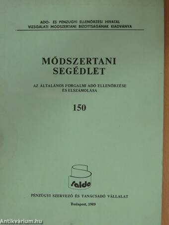 Módszertani segédlet - Az általános forgalmi adó ellenőrzése és elszámolása