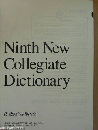 Webster's Ninth New Collegiate Dictionary