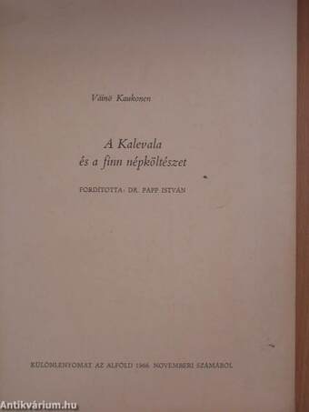 A Kalevala és a finn népköltészet