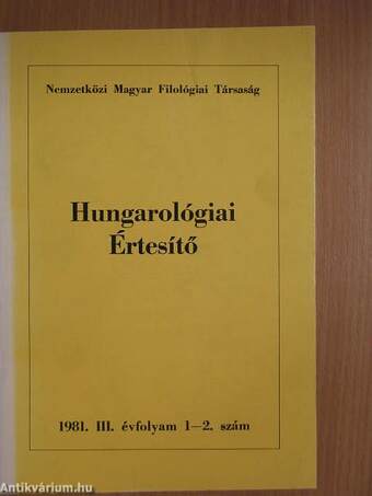 Hungarológiai Értesítő 1981/1-4.