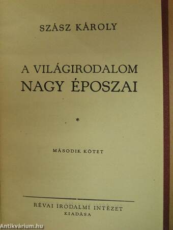 A világirodalom nagy époszai I-II.