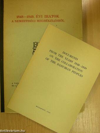 1848-1849. évi iratok a nemzetiségi megbékélésről