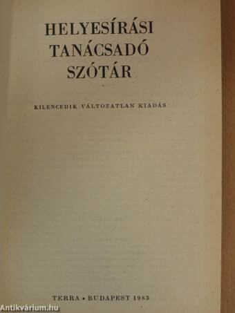 Helyesírási tanácsadó szótár