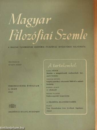Magyar Filozófiai Szemle 1967/3.
