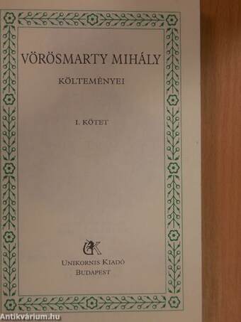 Vörösmarty Mihály költeményei I-III.