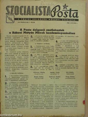 Szocialista Posta 1955. január-december